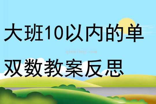幼兒園大班數學10以內的單雙數教案反思