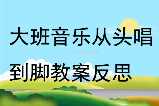 大班音樂從頭唱到腳教案反思