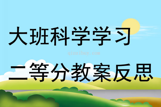 大班科學(xué)學(xué)習(xí)二等分教案反思