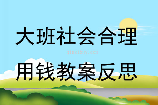 大班社會合理用錢教案反思