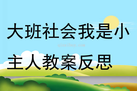 大班社會(huì)我是小主人教案反思