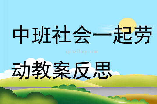 中班社會一起勞動教案反思