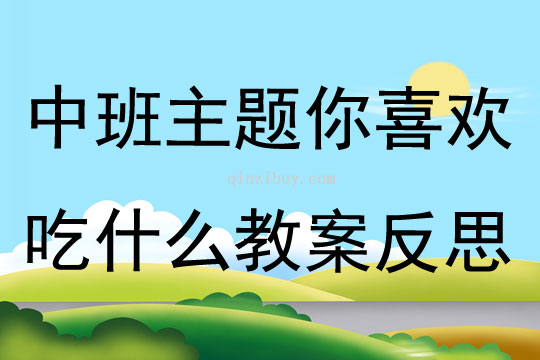 中班主題早餐你喜歡吃什么教案反思