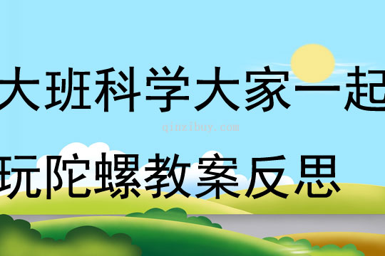大班科學大家一起玩陀螺教案反思