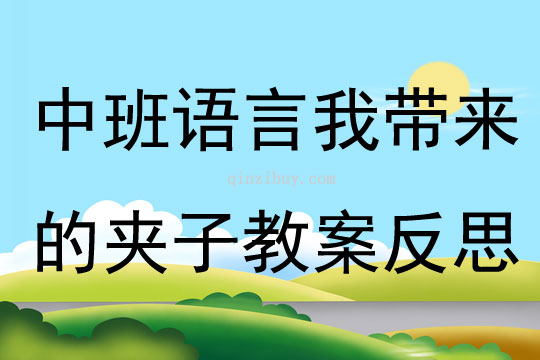 中班語言我帶來的夾子教案反思