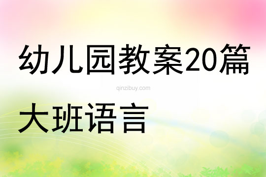 幼兒園公開課教案20篇大班語言