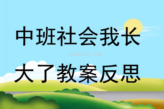 中班社會公開課我長大了教案反思