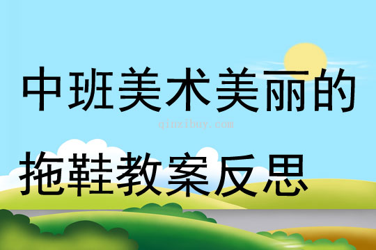 中班美術美麗的拖鞋教案反思
