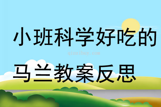 小班科學(xué)好吃的馬蘭教案反思