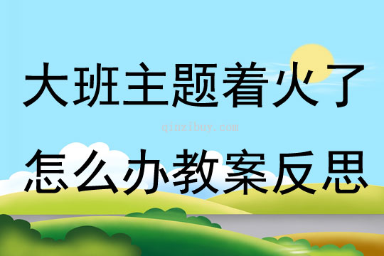 大班主題公開課著火了怎么辦教案反思