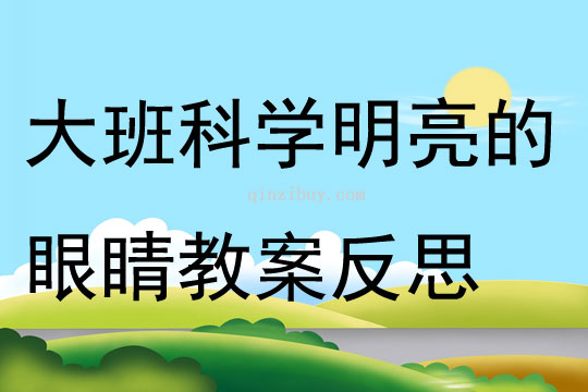 大班科學明亮的眼睛教案反思