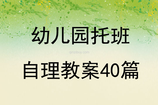 幼兒園托班自理教案40篇