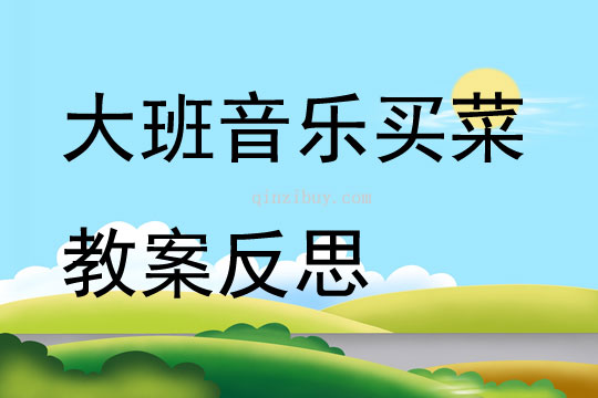 大班音樂公開課買菜教案反思