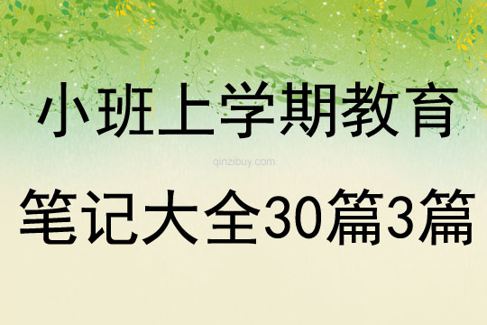 小班上學期教育筆記大全30篇3篇
