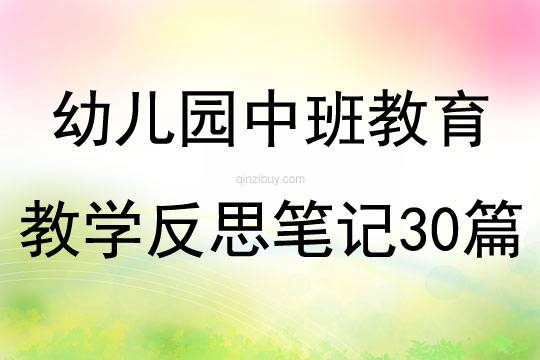 幼兒園中班教育教學反思筆記30篇大班