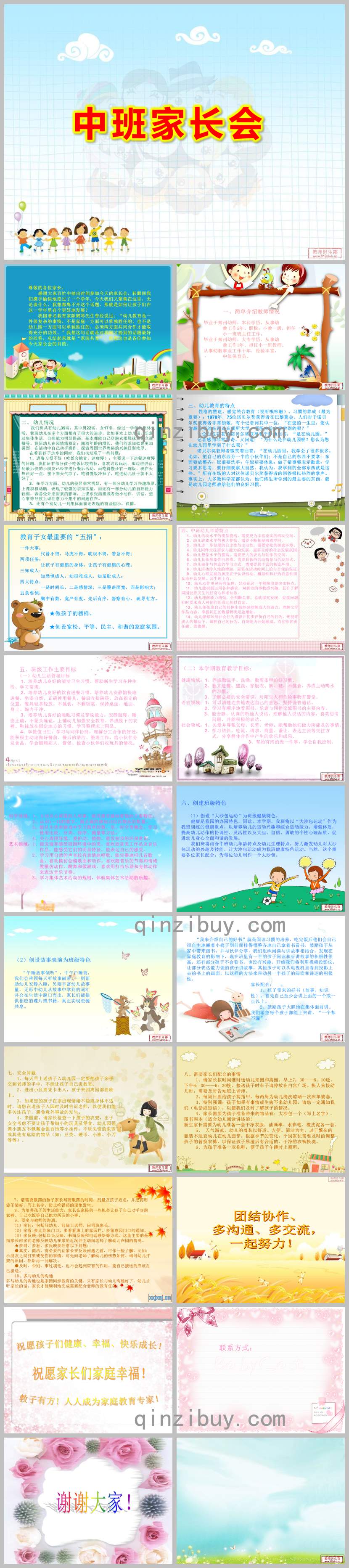 中班家長會課件PPT