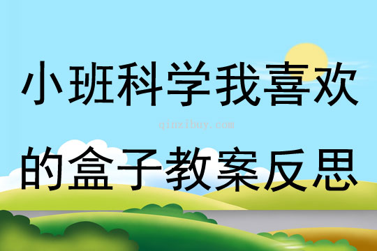 小班科學我喜歡的盒子教案反思