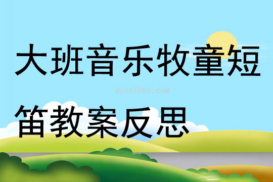 大班音樂牧童短笛教案反思