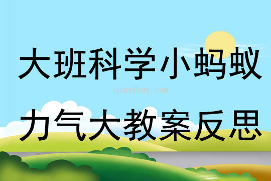 大班科學小螞蟻力氣大教案反思