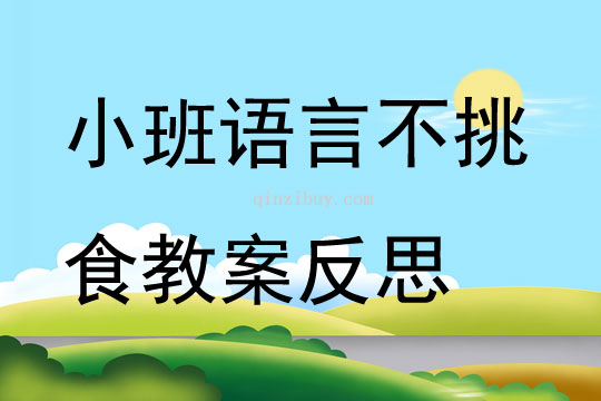 小班語言優質課不挑食教案反思