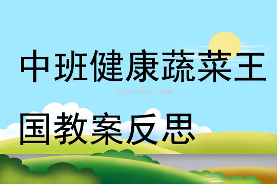 中班健康蔬菜王國教案反思
