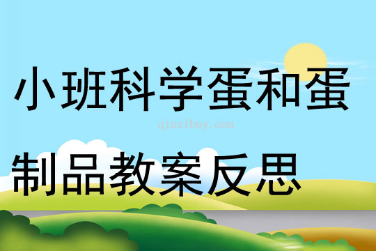 小班科學蛋和蛋制品教案反思
