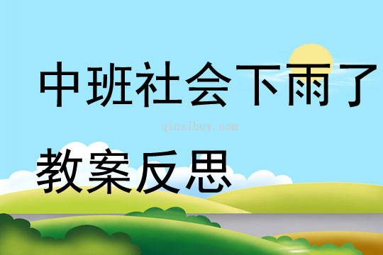 中班社會下雨了教案反思