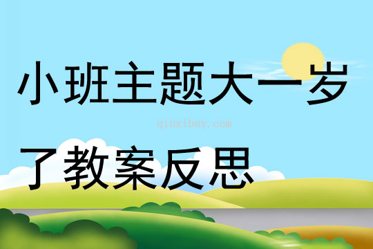 小班主題大一歲了教案反思
