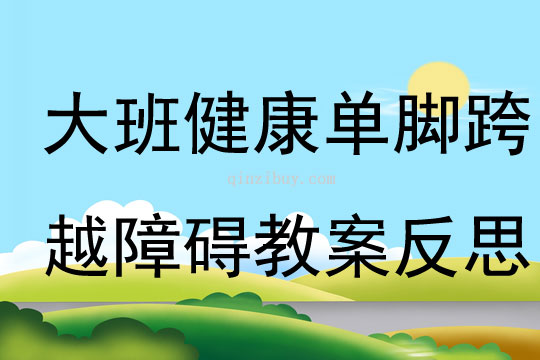 大班健康單腳跨越障礙教案反思