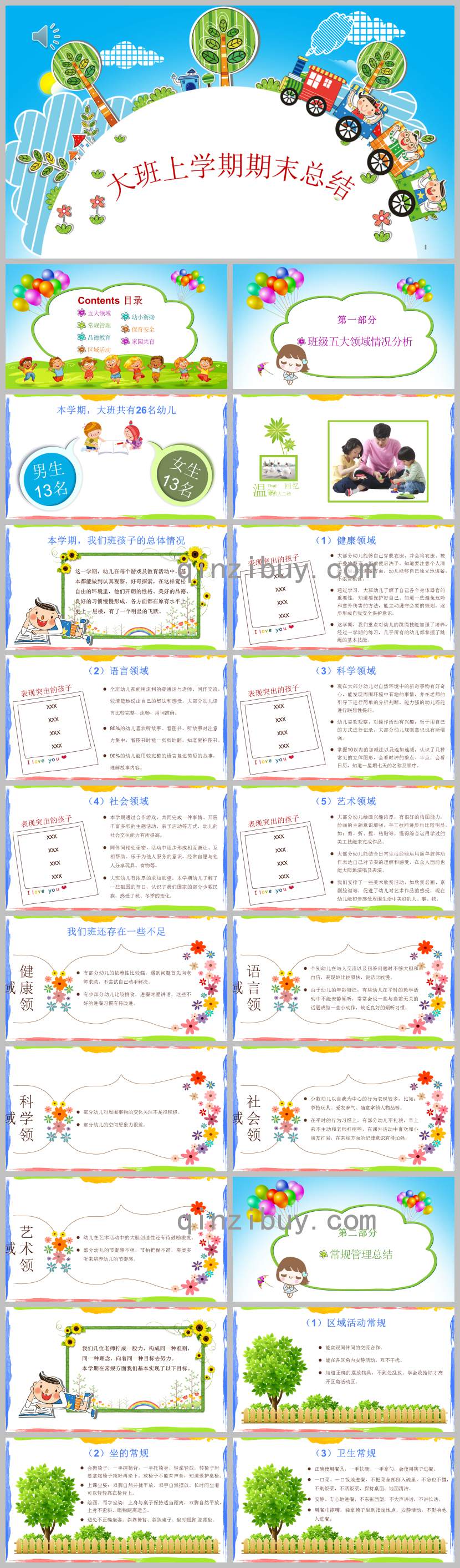 大班上學期期末總結PPT課件