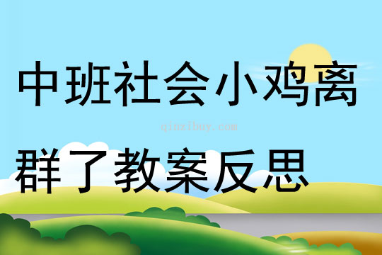 中班社會小雞離群了教案反思