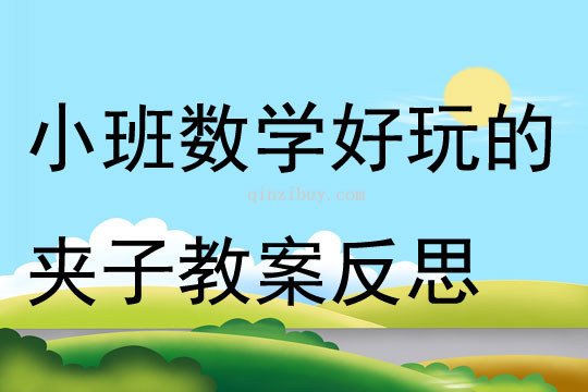 小班數學好玩的夾子教案反思