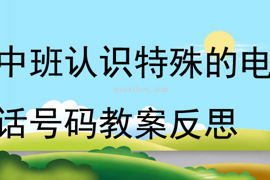 中班社會認識特殊的電話號碼教案反思