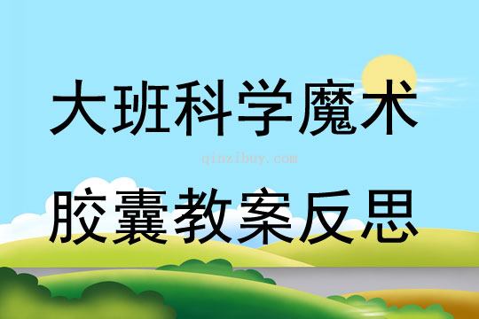 大班科學魔術膠囊教案反思