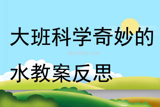 大班科學(xué)公開課奇妙的水教案反思