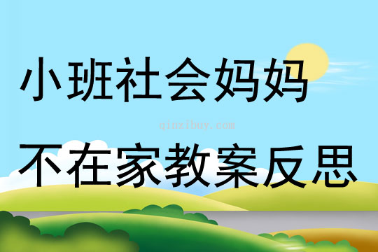 小班社會媽媽不在家教案反思