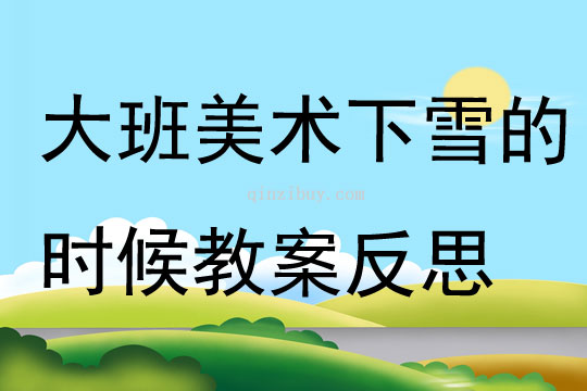 大班美術下雪的時候教案反思