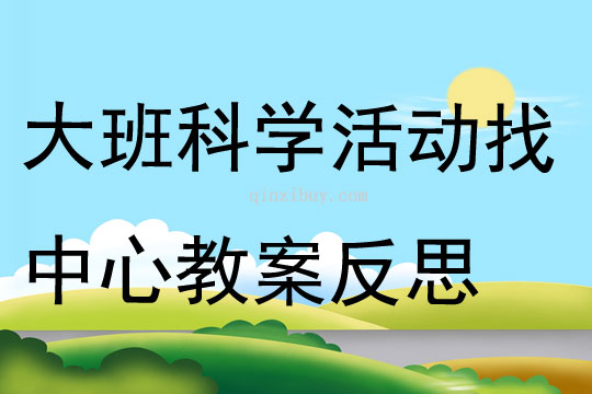 大班科學活動找中心教案反思