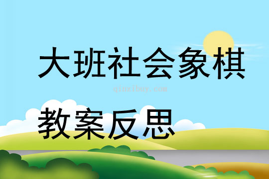 大班社會象棋教案反思