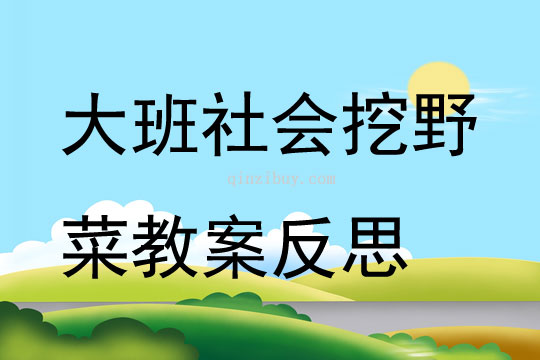 大班社會(huì)挖野菜教案反思