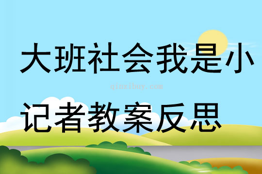 大班社會我是小記者教案反思