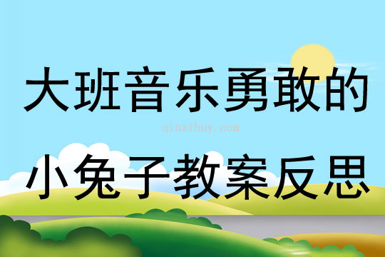 大班音樂勇敢的小兔子教案反思