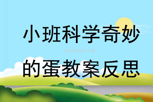 小班科學奇妙的蛋教案反思