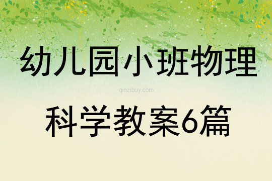幼兒園小班物理科學教案6篇
