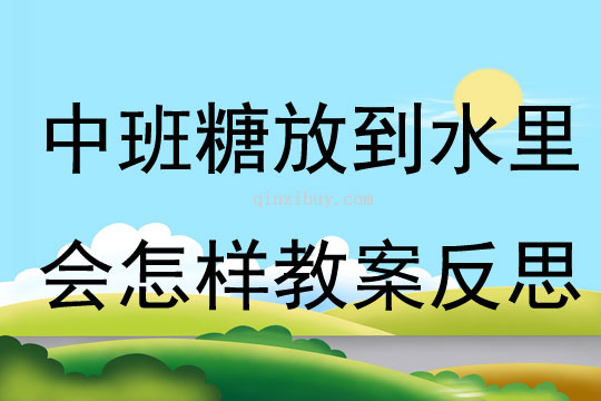 中班科學糖放到水里會怎樣教案反思