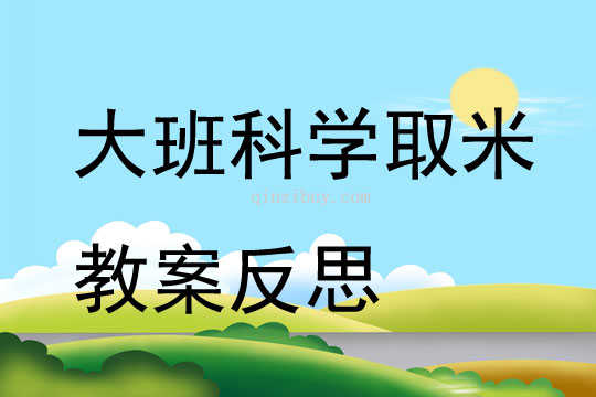 大班科學取米教案反思