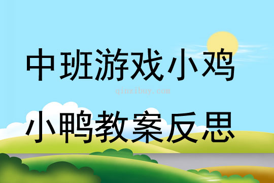中班游戲小雞小鴨教案反思