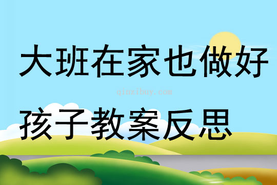 大班社會在家也做好孩子教案反思