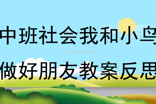 中班社會我和小鳥做好朋友教案反思