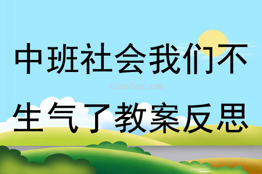 中班社會(huì)我們不生氣了教案反思